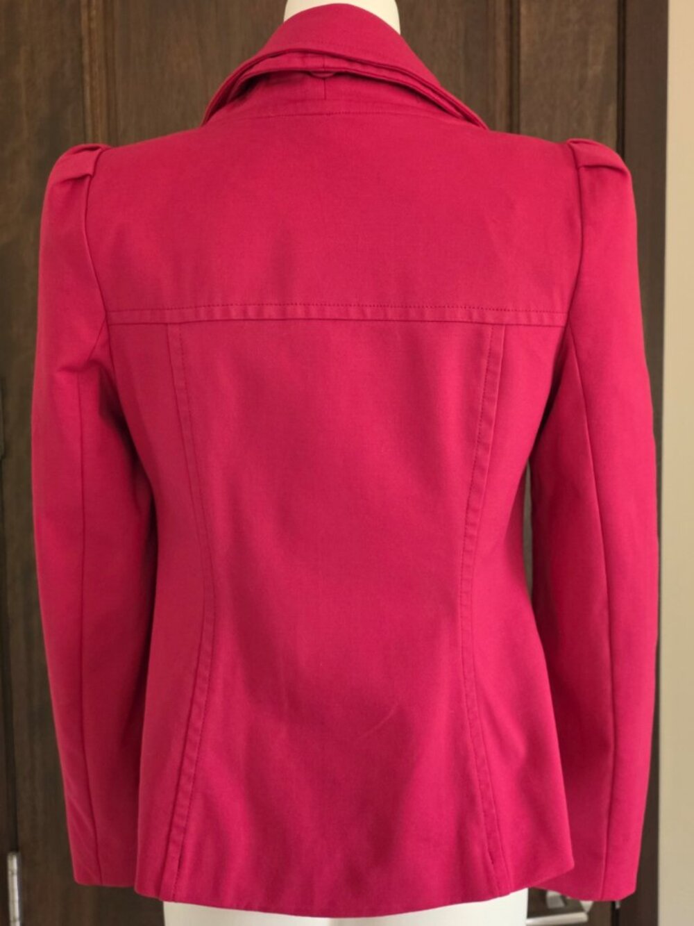 INC International Concepts Size S Red Jacket Coat Ruffled Front VG Condition - Picture 2 of 14